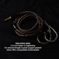 Upgraded Audio Cable for Sennheiser IE80 IE80S IE80I Headphones 3.5mm with Mic 4.4 Balanced Type C S