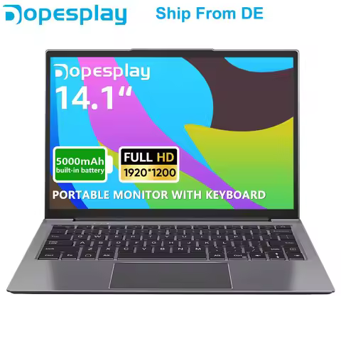 Dopesplay 14.1inch Lapdock Monitor for Samsung DeX Mini PC Keyboard Portable Screen Extender For S24