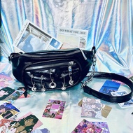 HAEX Harajuku Gothic Women Shoulder Bag Y2k New Fashion Street Cool Girls Crossbody Bags DIY Punk Zi