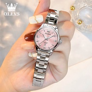 OLEVS | นาฬิกาข้อมือสำหรับผู้หญิง นาฬิกาสายสีเงิน