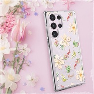 Samsung S25/S24/S23/S22 輕薄軍規防摔水晶彩鑽手機殼-櫻花