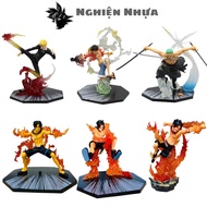 Luffy Sanji Zoro Ace model, regular product, letterless base, USB led processing - Fzero set - No Bo