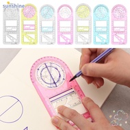 SSUNSHINE Multifunctional Geometric Ruler Rotatable Primary Architecture Supply High School Drawing 