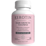 Kerotin Hair Growth Vitamins, Biotin Supplement, DHT Blocker, Collagen Stimulator, for Hair Loss Sup