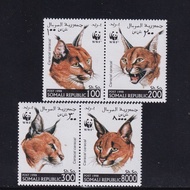 WWF-289 Somalia, 21 Oktober 1998, Setem Caracal Tabung Hidupan Liar Dunia (4 setem kesemuanya)