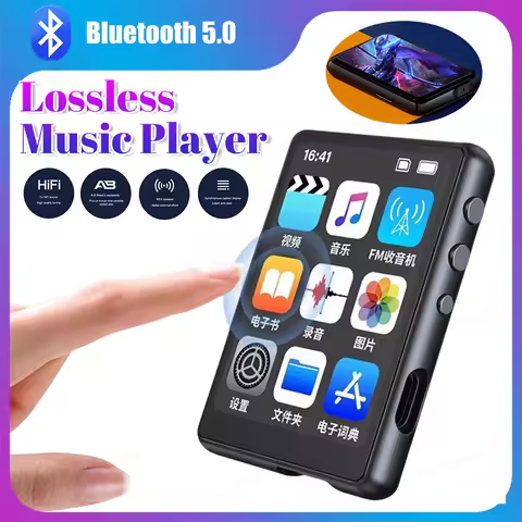 MP4 Player Lossless Music Player Full Touch Screen 2.4 inches Portable MP3 Player with Speaker Suppo