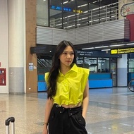 KEMEJA TokoBestieKu Freya Premium Bangkok Drawstring Crop Padding Shirt | Work Shirt | Office shirt 