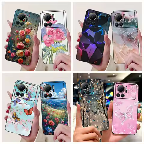 For Infinix Note 12 VIP Case X672 Funda Fashion Marble Butterfly Soft Silicone Phone Case on Infinix