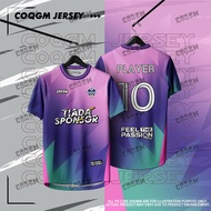 COQGM Officiai Original - purple Futsal Football jersey custom name baju tshirt lelaki Malaysia Team