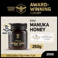 Manuka South Manuka Honey UMF15+ MGO514 (250g) Authentic 100% New Zealand Manuka Honey. Best Sugar Substitute &amp; Natural Sweetener