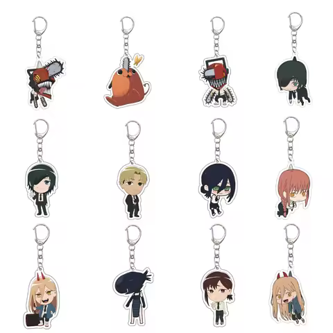 55MM Anime Chainsaw Man Keychain Denji/Pochita/Makima/Power Key Chain Acrylic Model Plate Christmas 