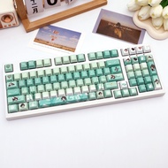 137 Keys Sage PBT Keycaps Dye-Sublimation Cherry Profile Mechanical Keyboard Key Cap for 61/64/68/87