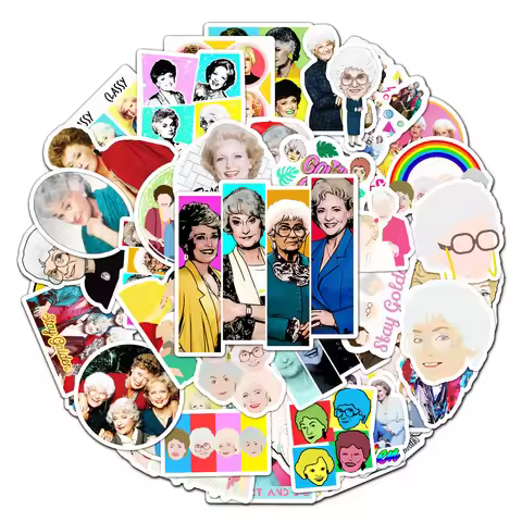 50Pcs Golden Girl Stickers for Laptops, Phones, Skateboards, Luggage,Assorted Funny for Gifts, Party