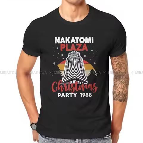 Die Hard Movie Christmas Party 1988 Bruce Willis Creative TShirt for Men NAKATOMI PLAZA Basic T Shir