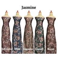 Bahan Kain Armani silk brown ecoprint mewah / armany silk abstrak / kain silk meteran gamis mukena