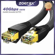 ZoeRax RJ45 CAT 8 Ethernet Cable 24AWG 40Gbps 2000Mhz Heavy Duty High Speed Gigabit SFTP Lan Network