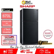 Sharp Pelican Fridge (670L) Inverter Refrigerator SJP701MFMK | Peti Sejuk