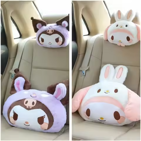 Kawaii Sanrio Kuromi Car Pillow Headrest Cute Anime Melody Home Blanket Pillow Cartoon Cinnamoroll A