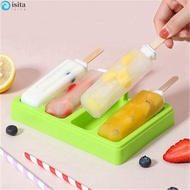 ISITA Popsicle Molds 4 Cell Kitchen Gadgets with Lids DIY Ice Pop Maker