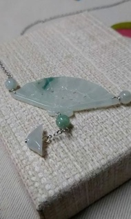 冰飄花翡翠扇子鎖骨鏈