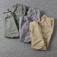 Men's cargo slacks, loose plus-size Japanese vintage work corset cropped pants