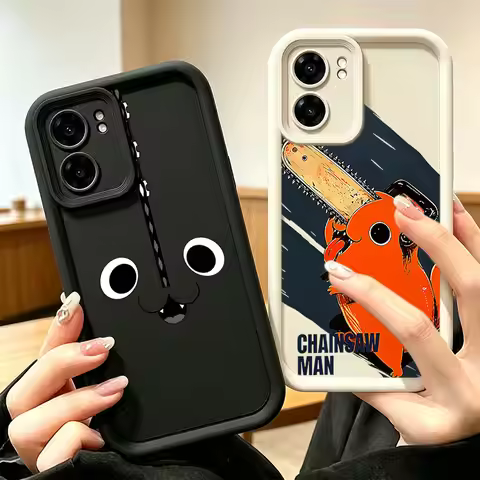 Cartoon Chainsaw Man Denji Pochita Case For Realme 16 15 14 13 12 11 10 C85 C75 C71 C67 C65 C63 Narz