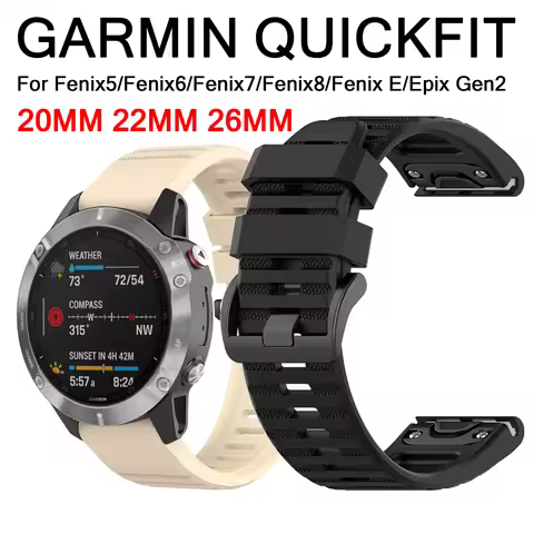 20 22 26mm Silicone watch strap for Garmin Fenix 6X Pro 6 6X 5 5X 5S Plus 7S 7X 7 Solar 965 Fenix8 T