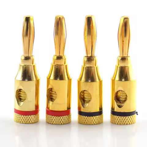 2/4/10pcs 4mm Banana Plug Connector 24k Gold-Plated Musical Audio Speaker Cable 8AWG to 20AWG Wire C