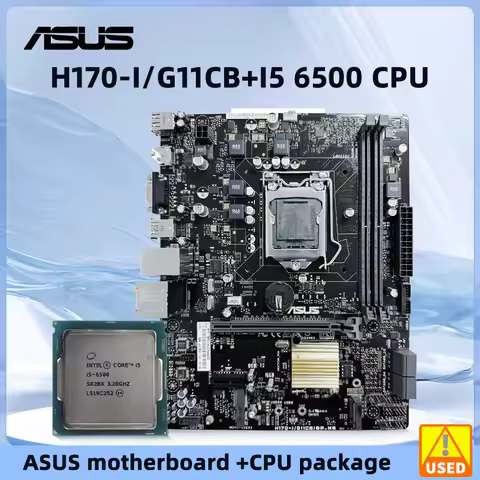ASUS H170-I/G11CB Motherboard + i5 6500 cpu LGA 1151 Intel H170 DDR4x2 32GB Micro ATX support 7400 6