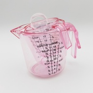 pink baking measuring cup set, 6 ounces, 12 ounces, 20 ounces cups, with 20 ml transparent spoons, P