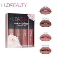 Lipstik Huda Beauty isi 4 - Huda Minis THE RED Edition Liquid Matte - Lip stik huda Beauty mini nude