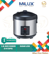 Milux Healthy Sugarless 1.8L Stainless Steel Inner Pot Digital Jar Rice Cooker Periuk Nasi turun kanji 低糖饭锅MRC-D182SL