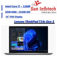Lenovo ThinkPad T14s Gen 3 |14”FHD+ | i7-1260P | 32GB RAM | 512GB SSD win 11 pro MS office{Refurbish