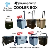 PAYUNG.CAMP Cooler Box Ice Box Bucket with Roller for Camping Picnic BBQ Party Fishing Food Beverage