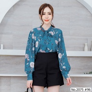 เสื้อทำงาน Maristar : No.2075 เสื้อแขนยาวพิมพ์ลาย | Printed Long Sleeve Blouse