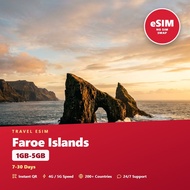 Faroe Islands Travel eSIM 1GB-5GB 7-30 Days Prepaid Data SIM