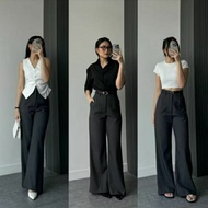 ETTA PANTS-OFFICE PANTS-WOMEN'S CUTBRAY-FLARE PANTS Women Pants High Waist Flare Pants