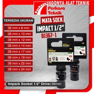 MATA MOLLAR Impact Socket 1/ 2" x 38mm 8 10 12 14 17 19 22 24 mm Impact Socket Set Impact Wrench Soc