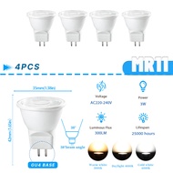 4 Pack MR11 GU11 LED Spot Light Bulb 35mm Diameter AC 220V 3W MR11 GU4 GU10 GU5.3 Lamp Bright Mini C