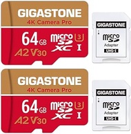 Gigastone 64GB 2-Pack Micro SD Card, 4K Video Recording, 4K Game Pro, Nintendo-Switch Compatible, R/