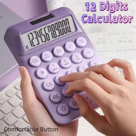creative Solar Desktop Calculator Candy Color Anti-slip Pad 12 Digits Calculator Practical High-valu