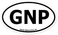 Glacier National Park Oval car bumper sticker 5" x 3"