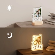 Personalized Decorative Photo Given, With Wooden, Flat Birthday Gift-Acrylic Night Lighting Power Su