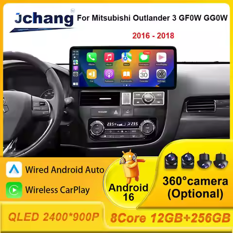No 2 din for Mitsubishi Outlander 3 GF0W GG0W 2016 - 2018 Wireless CarPlay Android Auto Car Radio Vi