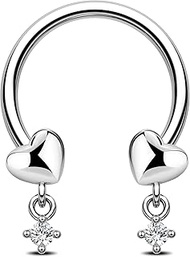 Cartilage Earring 16G Heart Septum Rings Stainless Steel Horseshoe Earrings Hoop Helix Earrings Sept