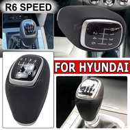 6-speed Car Accessories Leather Gear Shift Knob For Hyundai Tucson TL I30 I20 Getz Venue Elantra AD 