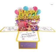 Happy Birthday Greeting Card With Envelope 3D Gift Box 18/30/40/50/60th Years Old Birthday Wishes Me