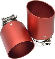 Car tailpipe 1pcs Aluminumalloy Matte Red Stainless Steel Exhaust Muffler Car Autoparts Modified Tip
