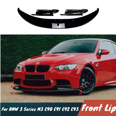 For BMW 3 Series M3 E90 E91 E92 E93 2006-2013 ABS Plastic Car Front Bumper Lip Chin Spoiler Bodykit