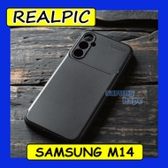 Samsung M14 - Carbon Fiber TPU Softcase Cover Casing
